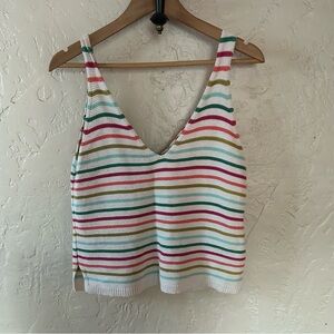 Marine Layer Finley Sweater Tank in Oat Multi Stripe